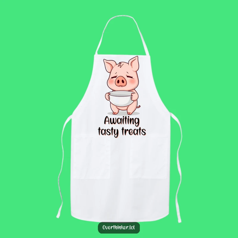 Funny Pig Apron: Empty Bowl Worry While Cooking, Foodie Fun
