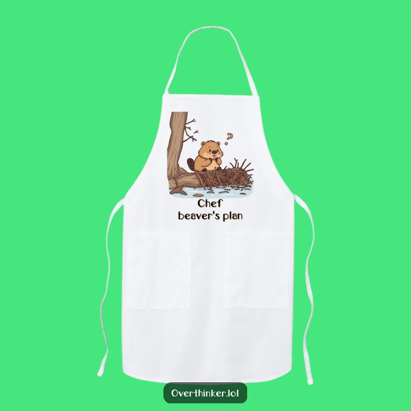 Funny Beaver Project Apron, Hilarious Kitchen Wear for Ambitious DIYers