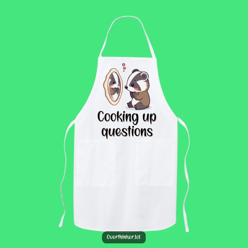 Funny Badger Chef Apron: Overthinking Your Ingredients Hilariously