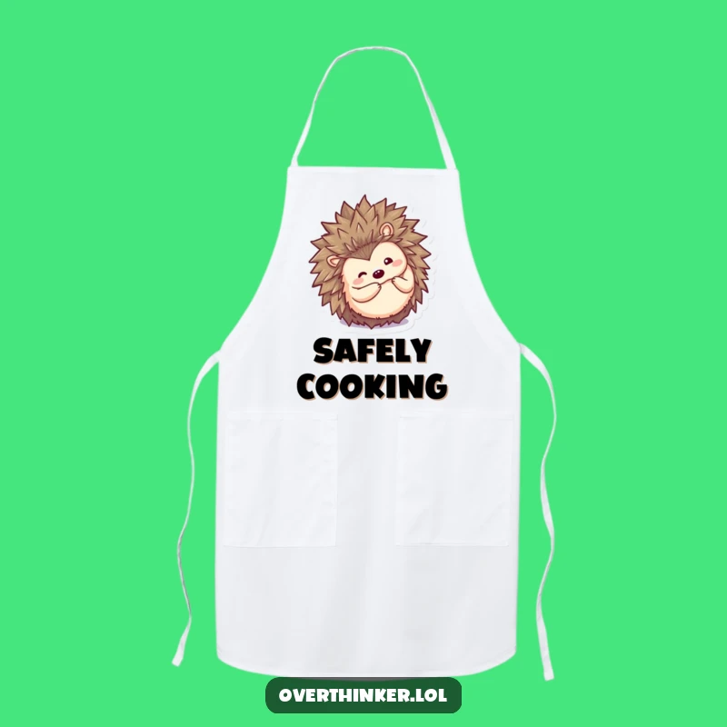 Funny Kawaii Hedgehog Apron: Kitchen Peek, Perfect Chef Gift