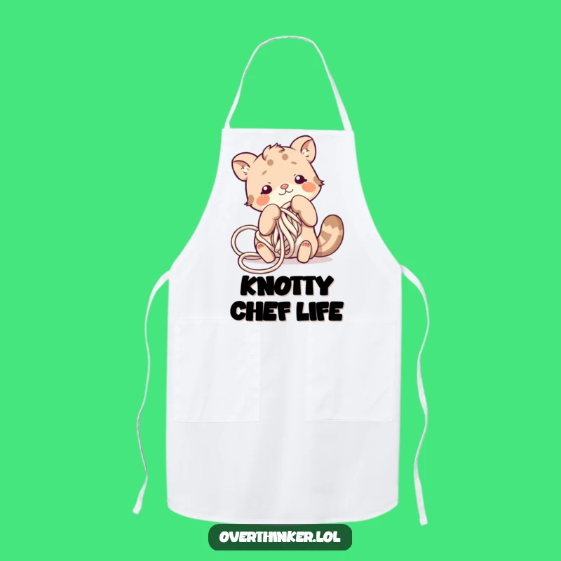 Funny Yarn Chef Apron: Animal Character in a Kitchen Yarn Mess, Hilarious Cooking Funny Gift!