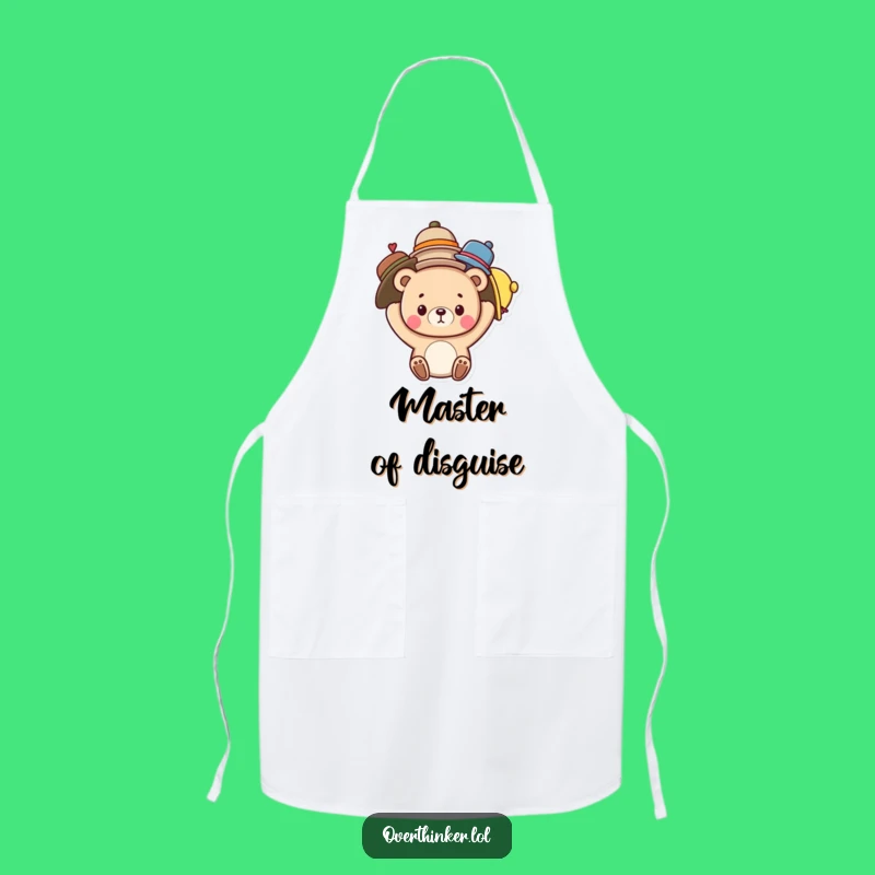 Funny Bear Balancing Hats Apron - Cute Chef Character Kitchen Gift