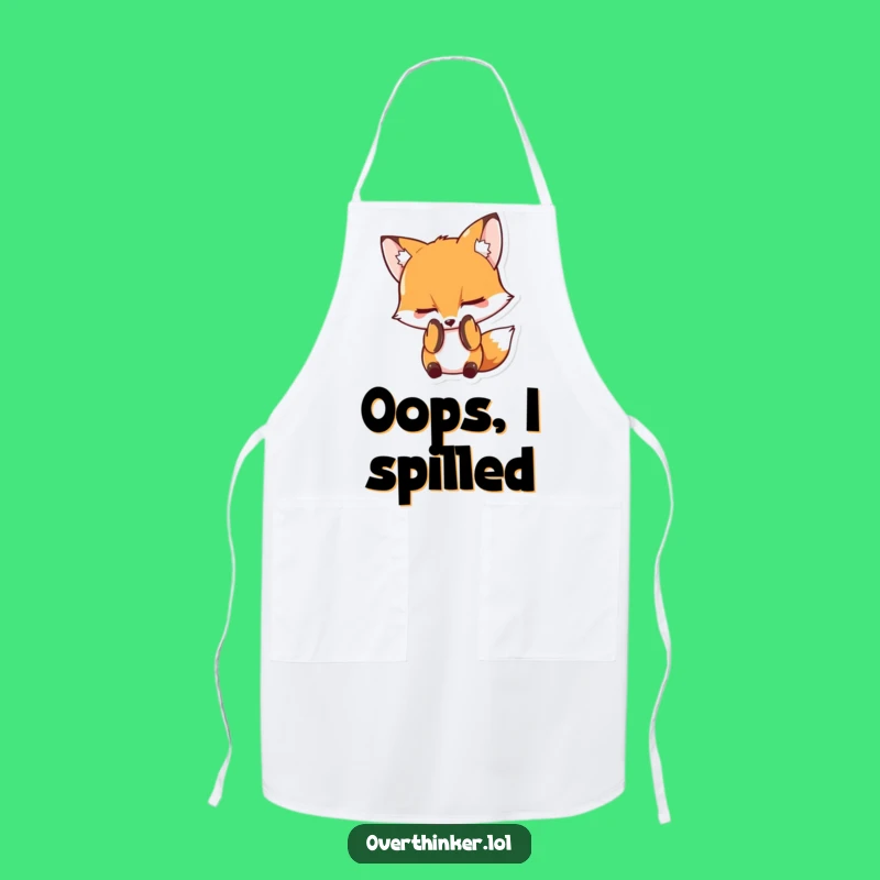 Funny Fox Chef Apron: Character's Embarrassed Cooking