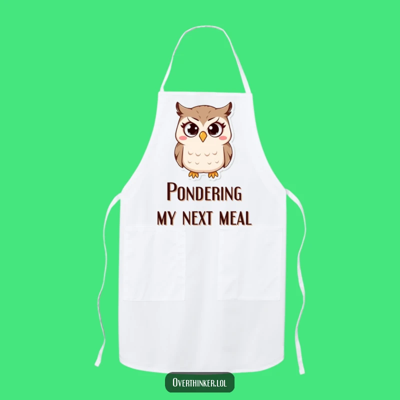 Funny Owl Apron: Cook with Questions, A Hilarious Gift for Kitchen Wizards