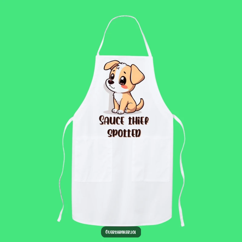 Funny Dog Apron: Shadow Staring While You Cook, Puzzled Chef
