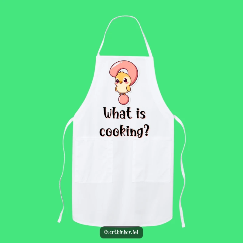 Funny Bird Question Mark Apron: Cook with Curiosity and Humor