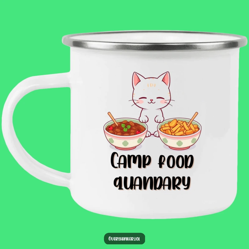 Adventurous Funny Kawaii Cat Food Camping Mug - Outdoor Funny Gift