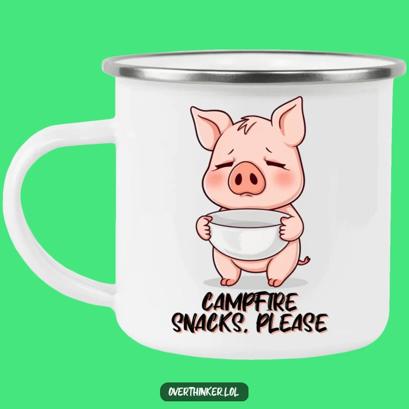 Funny Pig Camping Mug: Empty Bowl Worry, Hungry Camper's Delight