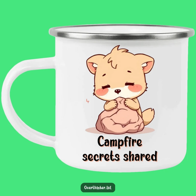 Funny Animal Whispers Secrets to Rock Camping Mug - Outdoor Humor Gift