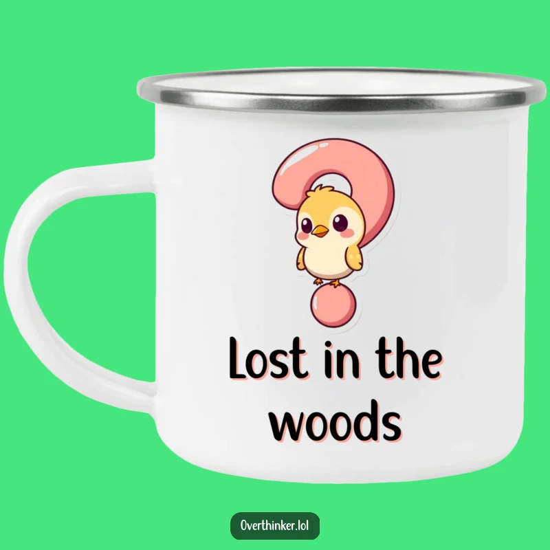 Funny Bird Question Mark Camping Mug: Your Humorous Pondering Partner