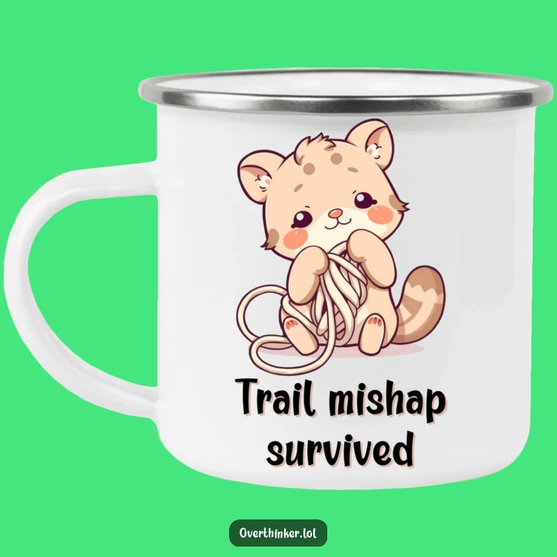 Funny Campfire Yarn Mug: Durable Animal Character Tangled, Perfect Outdoor Funny Gift!