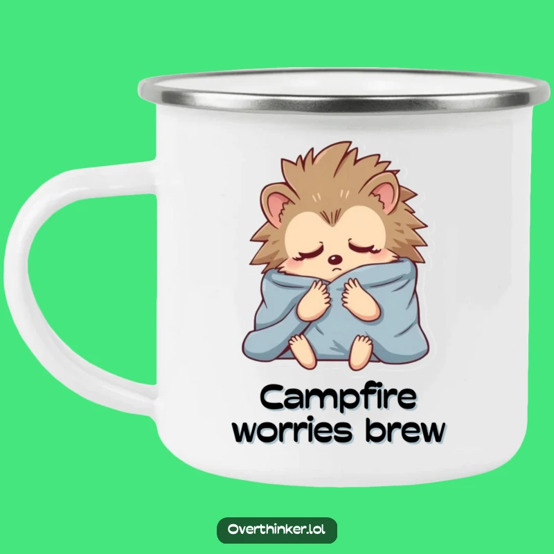Funny Hedgehog Blanket Camping Mug: Sip Your Worries Hilariously!