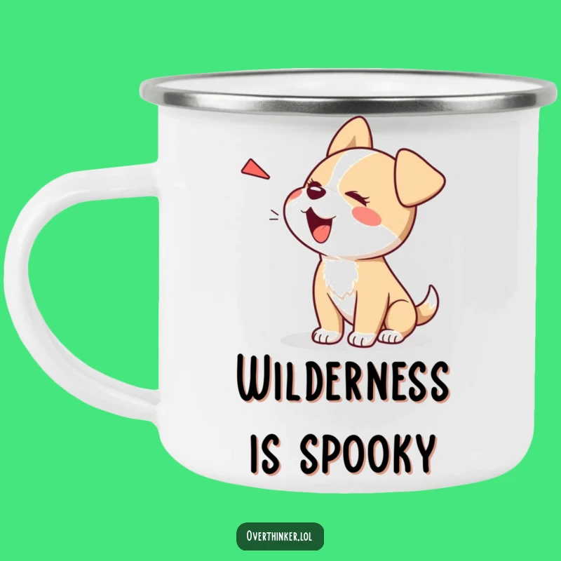 Funny Kawaii Dog Camping Mug: Trail Courage, Perfect Adventure Gift