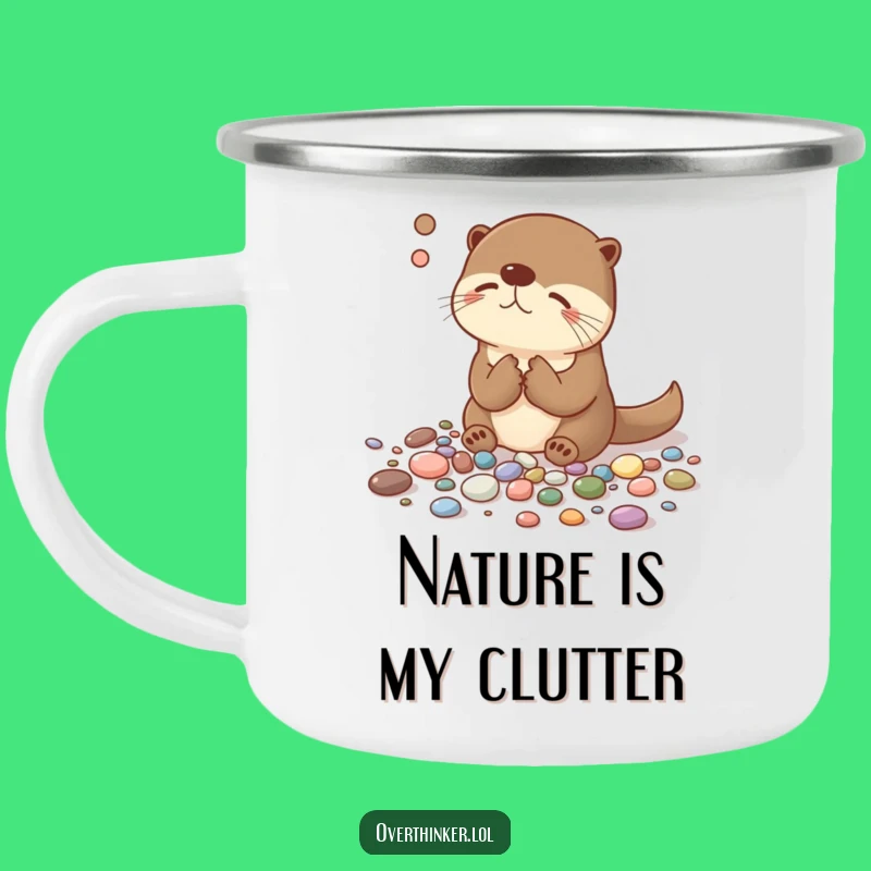 Funny Overthinking Otter Camping Mug - Hilarious Outdoor Gift!
