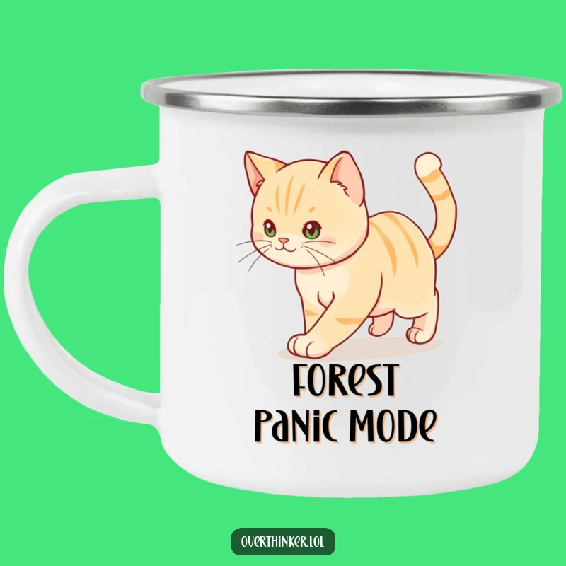 Funny Pacing Cat Campfire Mug: Hilarious Outdoor Companion for Anxious Hikers