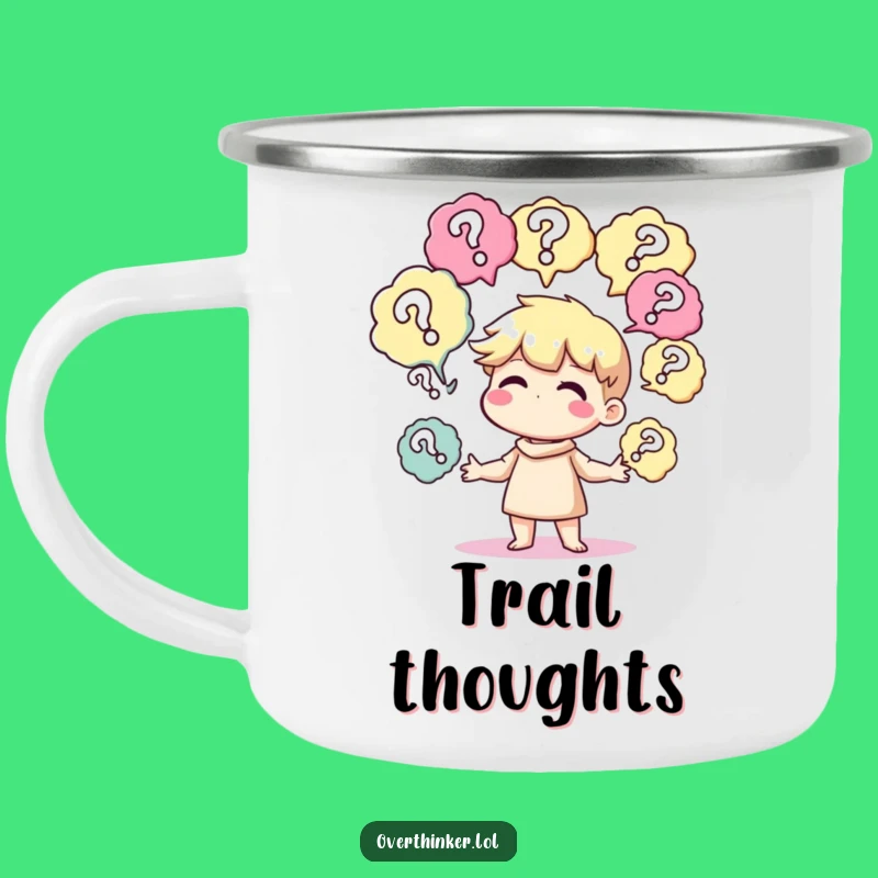 Funny Juggling Questions Camping Mug: Outdoor Pondering Gift