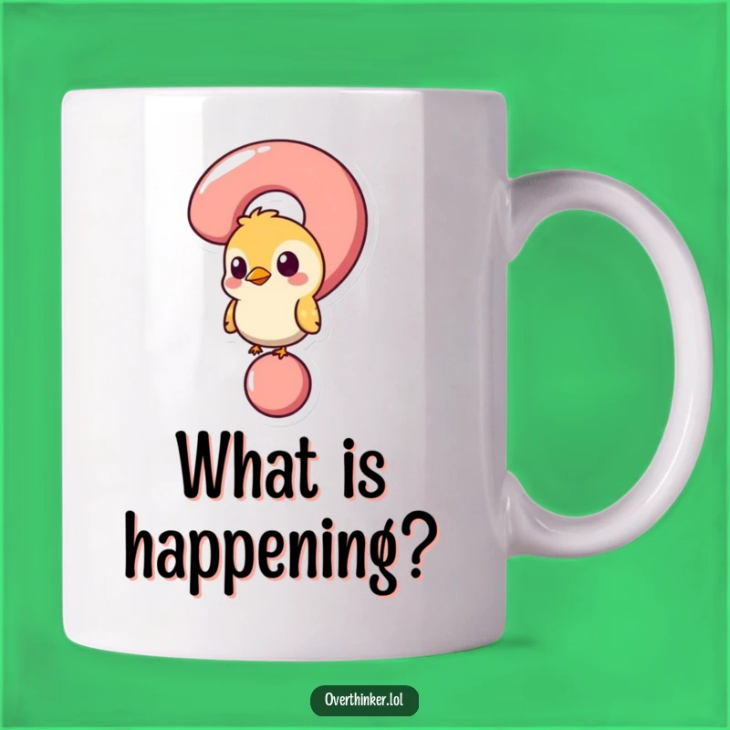 Funny Bird Question Mark Mug: Puzzled Thoughts Gift for Curious Minds