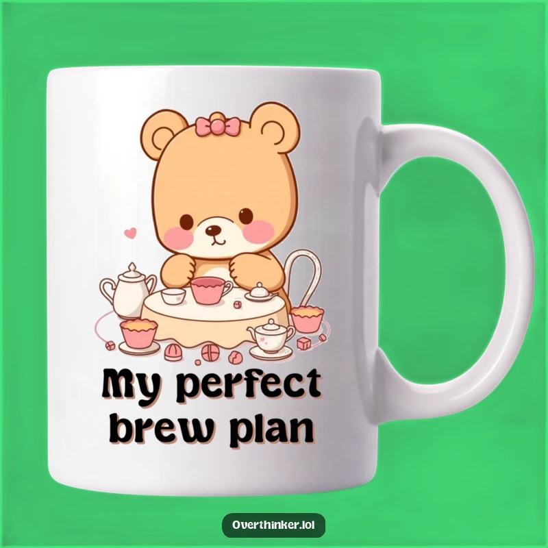 Funny Kawaii Bear Mug: Tea Party Planner, Perfect Humorous Gift for Organizers