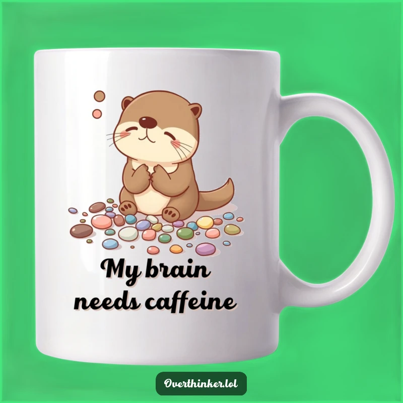 Funny Overthinking Otter Pebble Organizer Mug - Perfect Gift for the Meticulous!