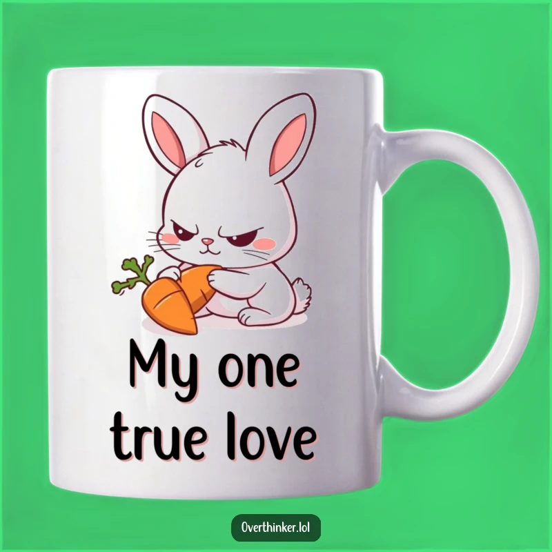 Funny Rabbit Carrot Obsession Mug - Hilarious Rabbit Gift for Focused Foodies