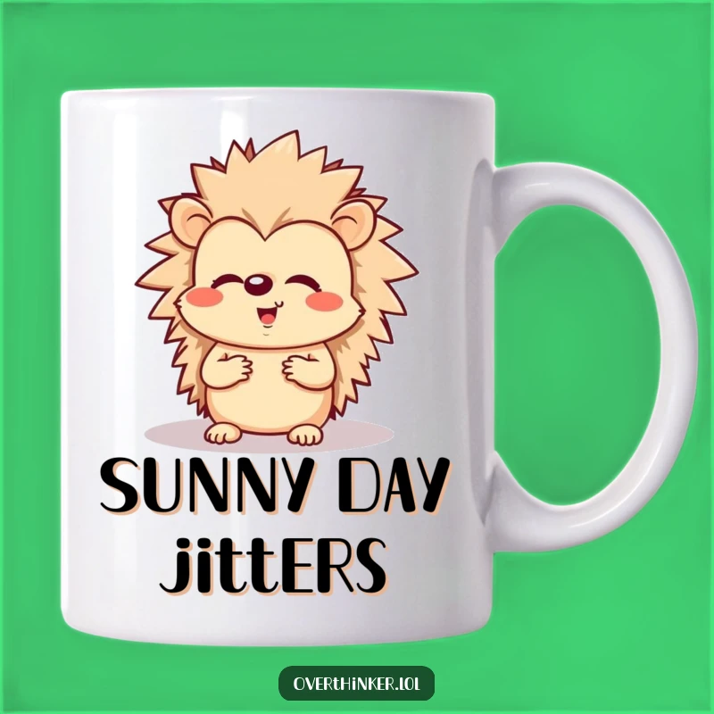 Funny Worried Hedgehog Mug - Anxious Critter Coffee Cup for a Funny Gift