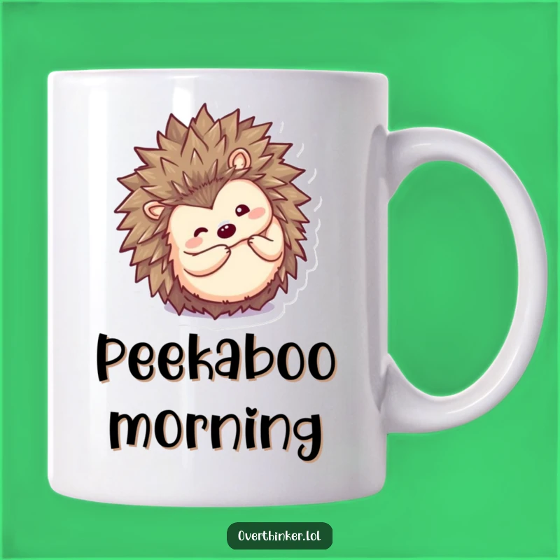 Funny Kawaii Hedgehog Mug: Peek-a-Boo Surprise, Perfect Shy Gift