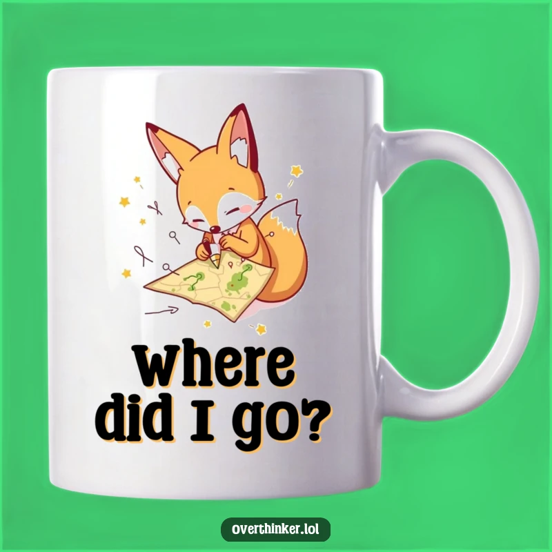 Funny Fox Map Mug, Hilarious Gift for the Indecisive and Adventurous