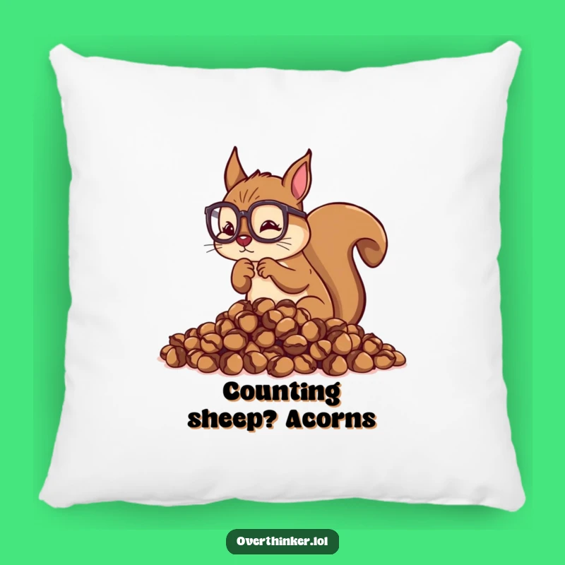 Funny Overthinking Squirrel Pillow: Cozy Anxiety Comfort, Ideal Funny Gift