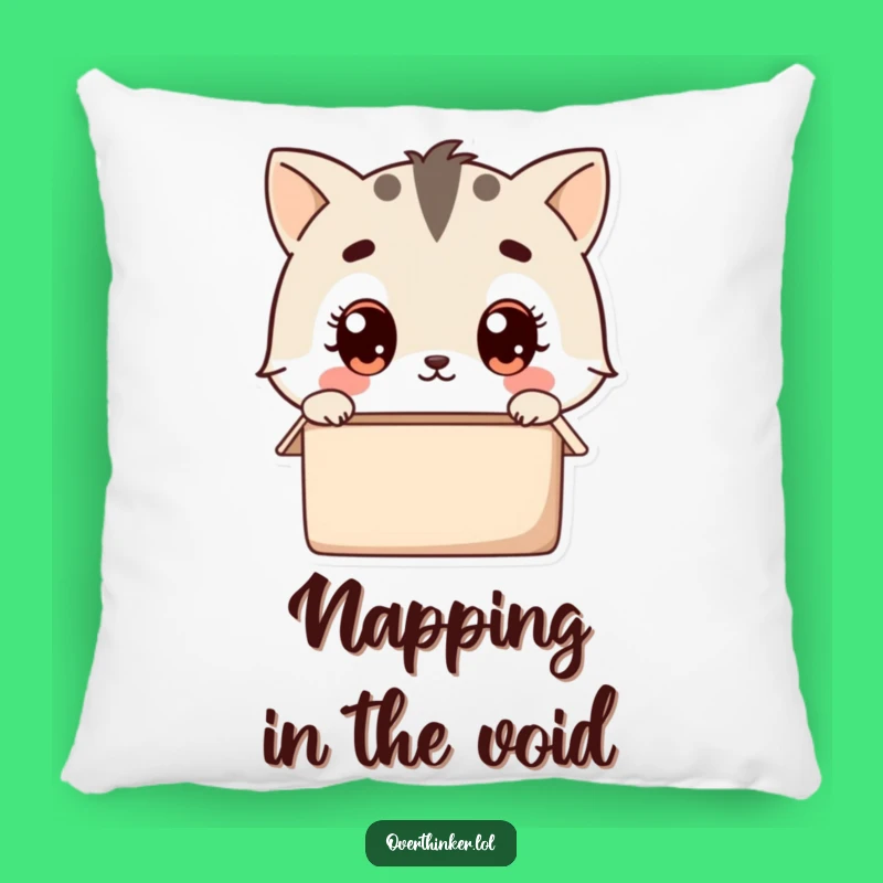 Funny Empty Box Pondering Kawaii Pillow: Cute Animal Comfort, Perfect Comfy Funny Gift