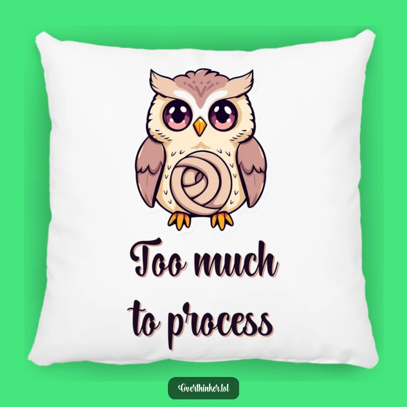 Funny Owl Deep Thought Pillow - Cozy Owl Accent Gift for Comedic Comfort