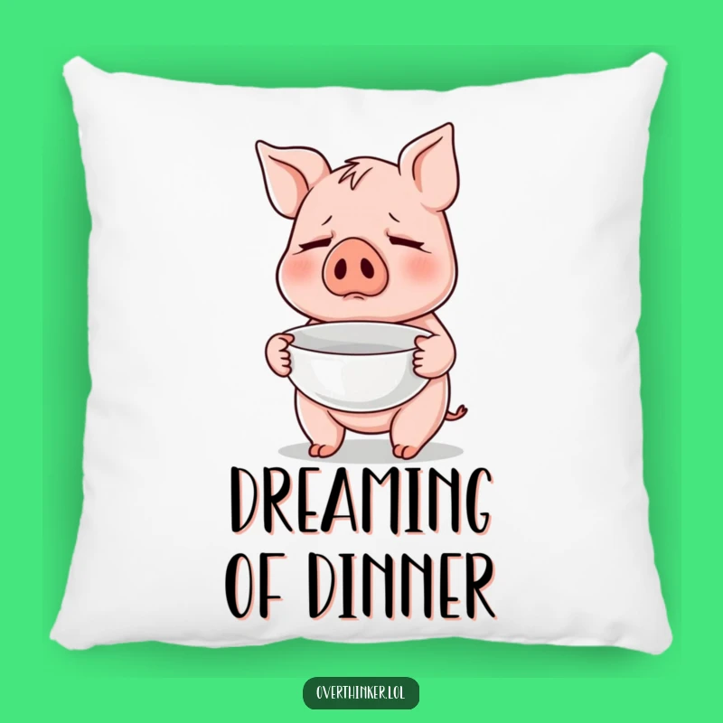 Funny Pig Pillow: Empty Bowl Worry, Cozy Foodie Comfort