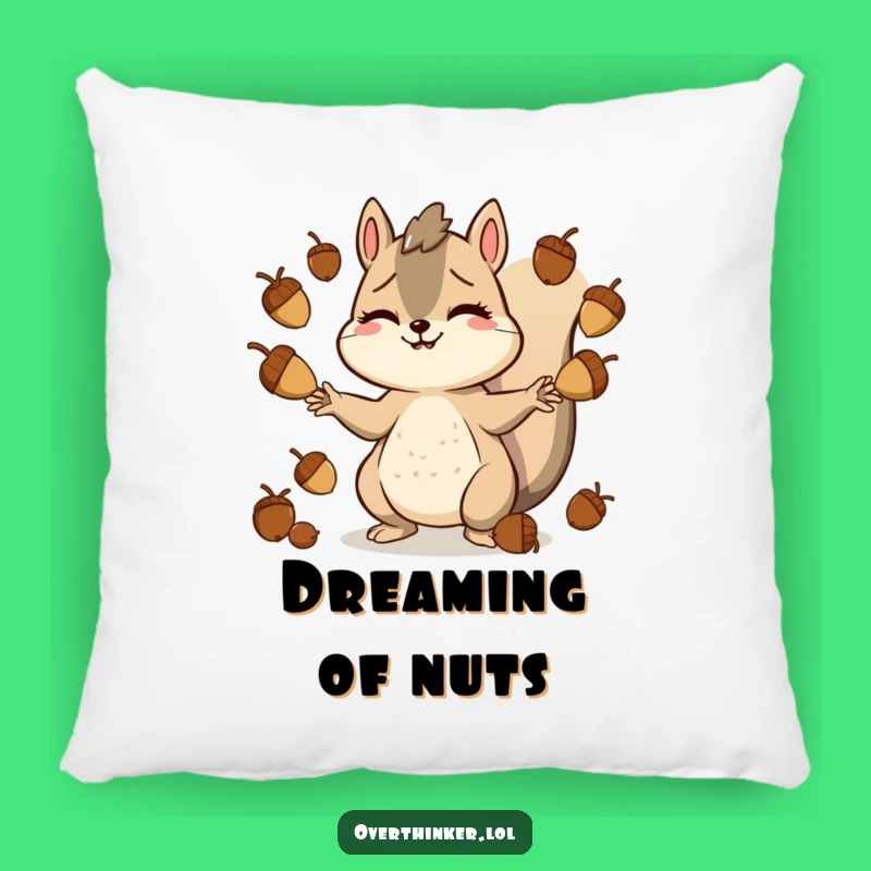 Funny Stressed Squirrel Pillow: Acorn Comfort, Cute Funny Gift