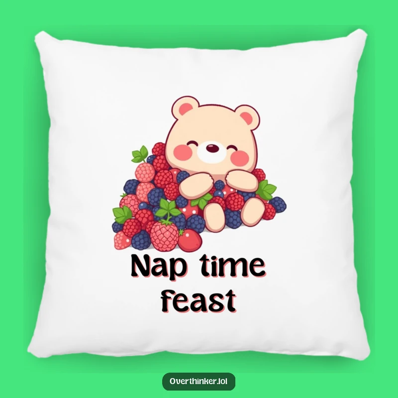 Funny Bear Berry Sweetness Pillow - Cozy Bear Gift for Comfort Lovers