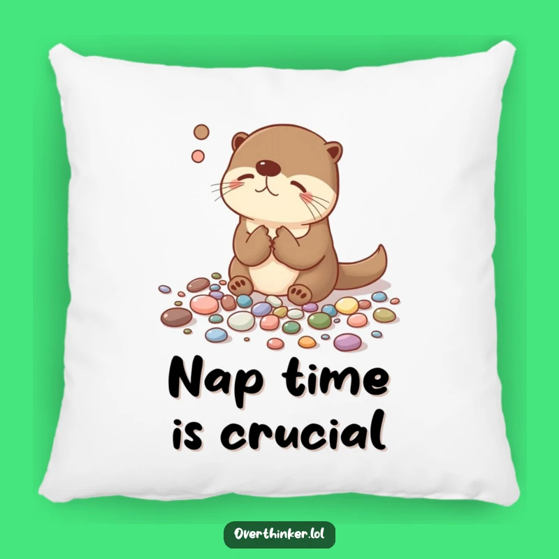 Funny Overthinking Otter Pillow - Comfy and Hilarious Gift for Decor!