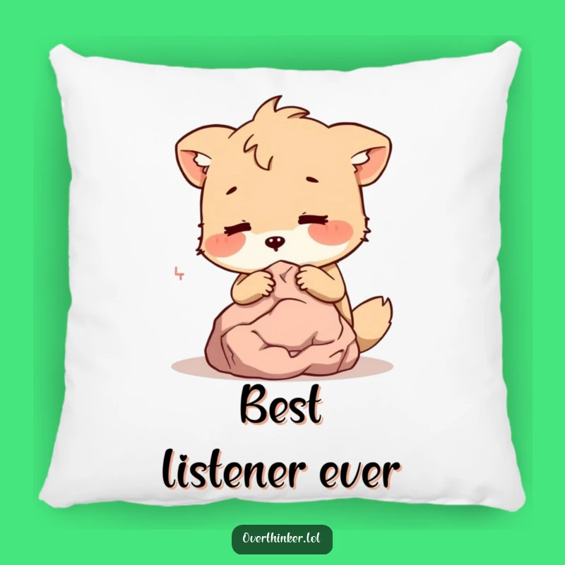 Soft Funny Animal Whispering Secrets to Rock Pillow - Comfy & Humorous Gift