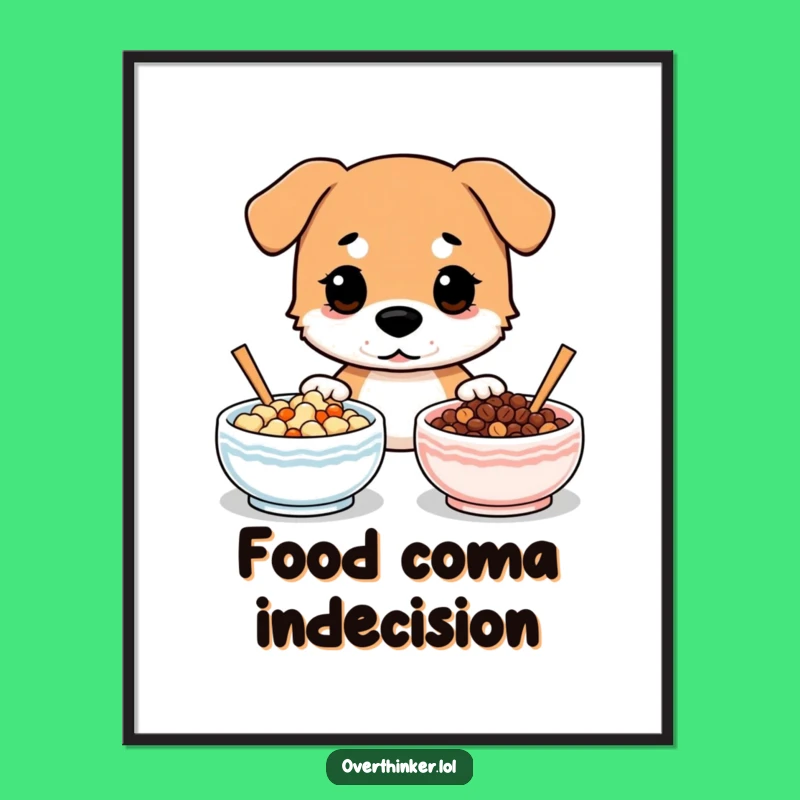 Funny Dog Indecision Art Print: Hilarious Canine Choice for Whimsical Decor