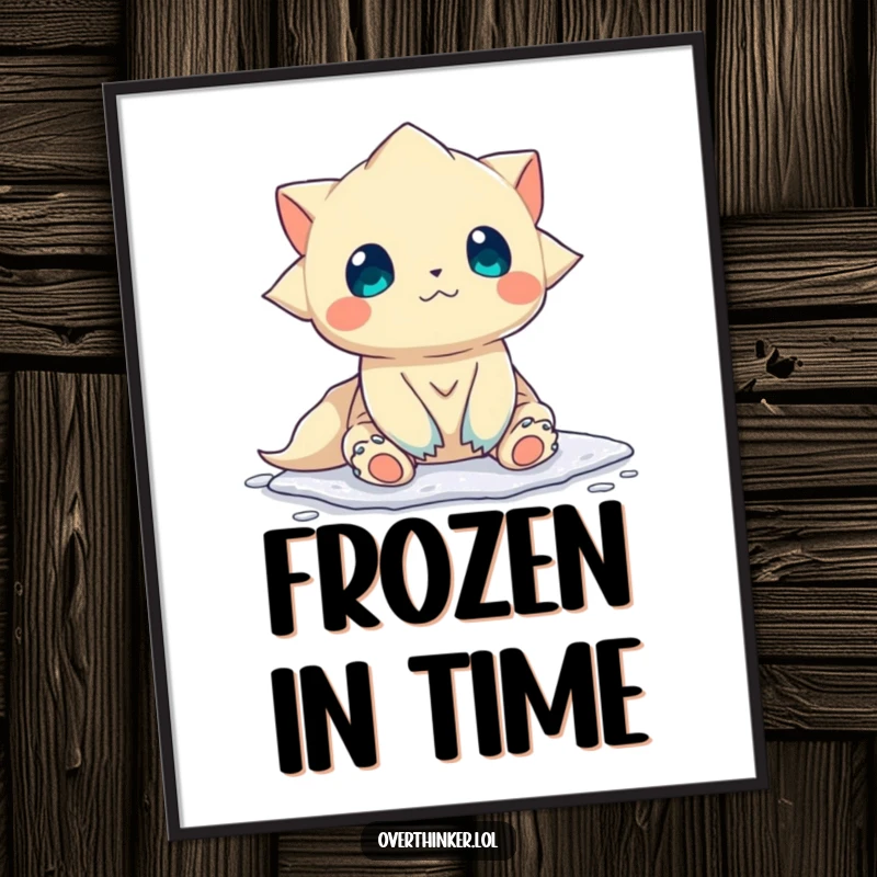 Funny Digital Art: A creature is shown frozen, attempting to decide which way to turn, a humorous piece for instant decor.