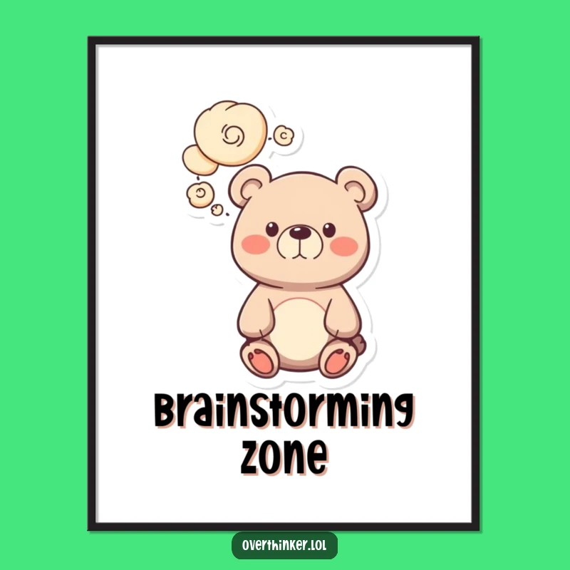 Funny Bear Digital Art, Humorous Printable for Instant Whimsy
