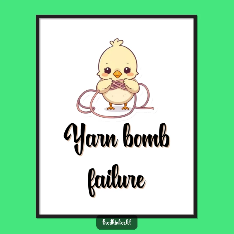 Funny Bird Digital Art: Yarn Struggles Print, A Hilarious Gift