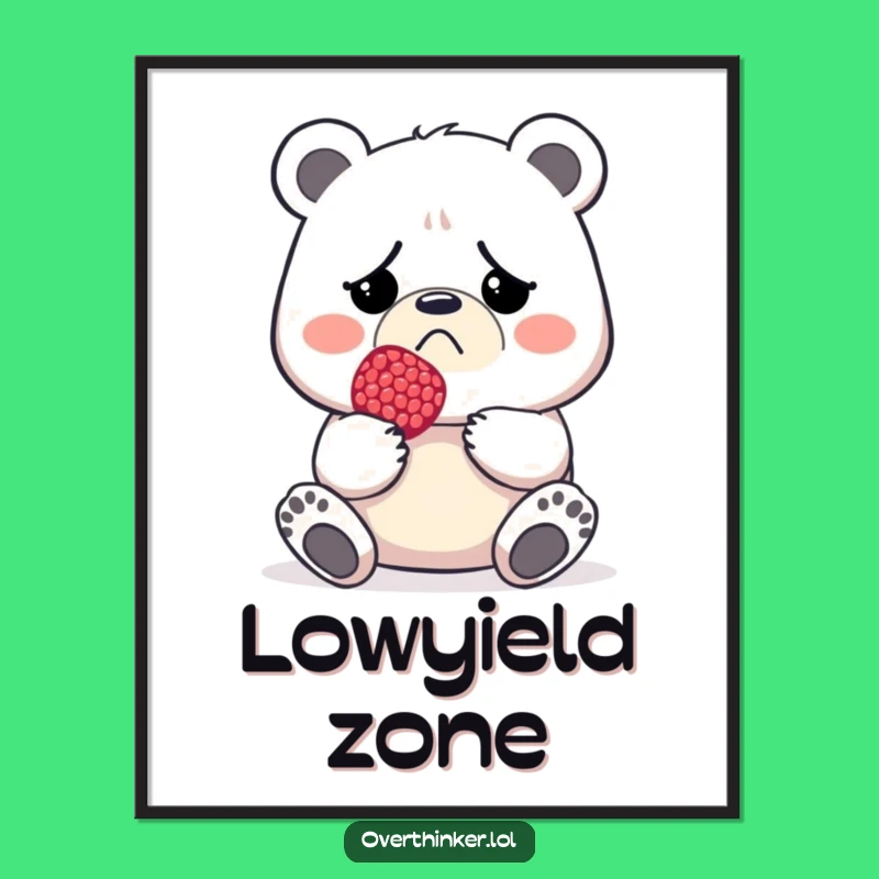 Funny Grumpy Bear Digital Art - Instant Minimalist Humor Download for a Funny Gift