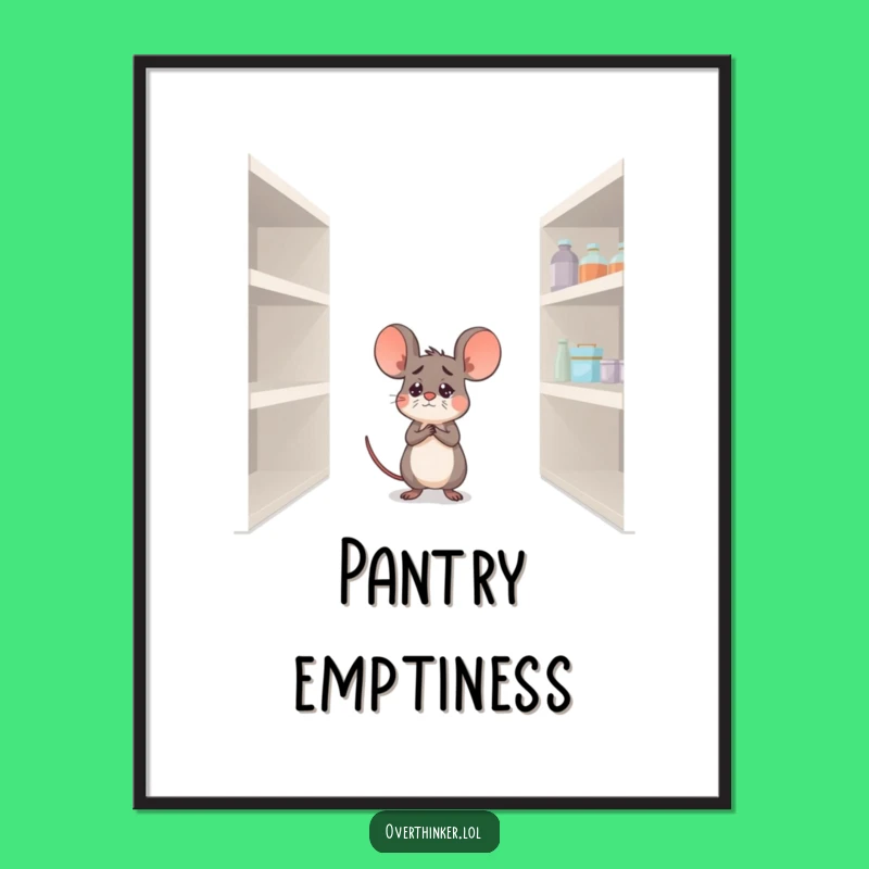 Funny Mouse Pantry Digital Print: Humorous Wall Art for Foodies