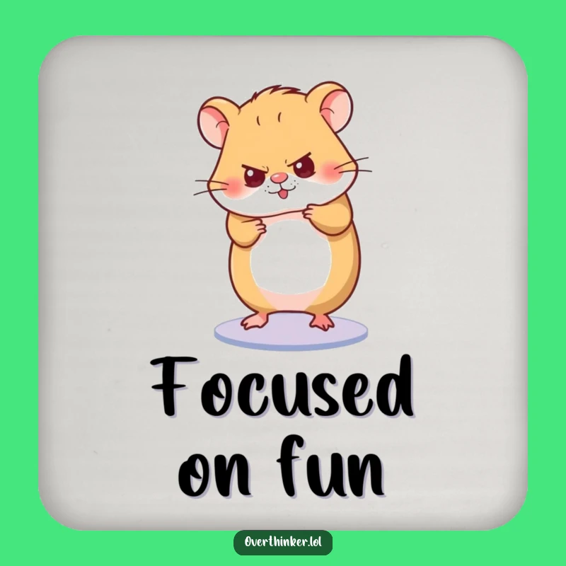 Funny Hamster Coaster: Character's Focused Wheel Protection