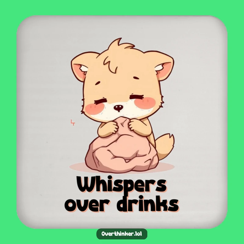 Funny Animal Whispers Secrets to Rock Coaster Set - Quirky Home Gift