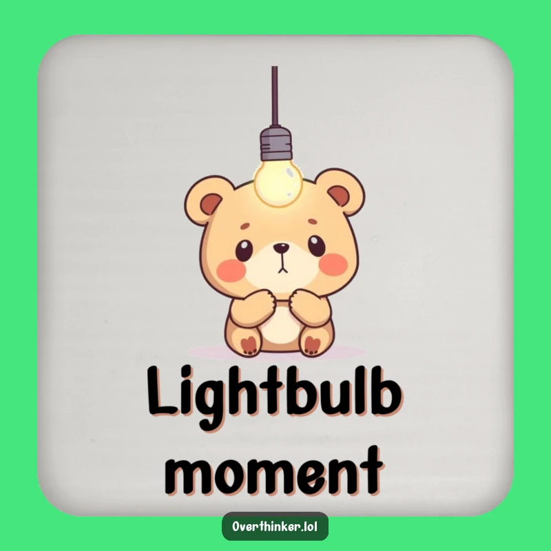 Funny Bear Coaster Set: Hilarious Gift for Your Thinking Spot