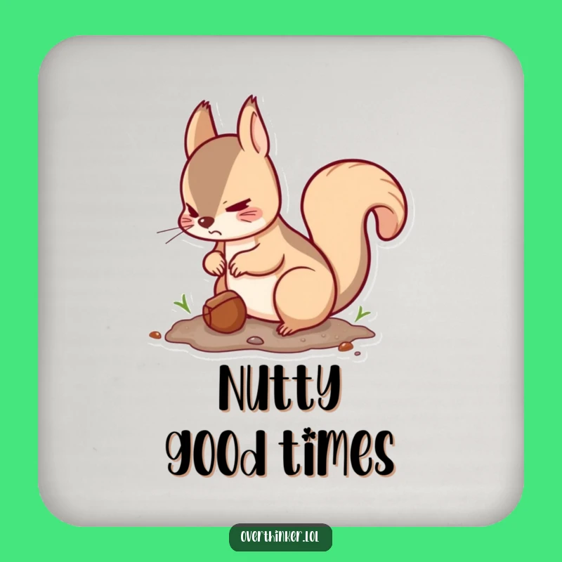 Funny Kawaii Squirrel Nut Drink Coaster - Protect Surfaces with Humor