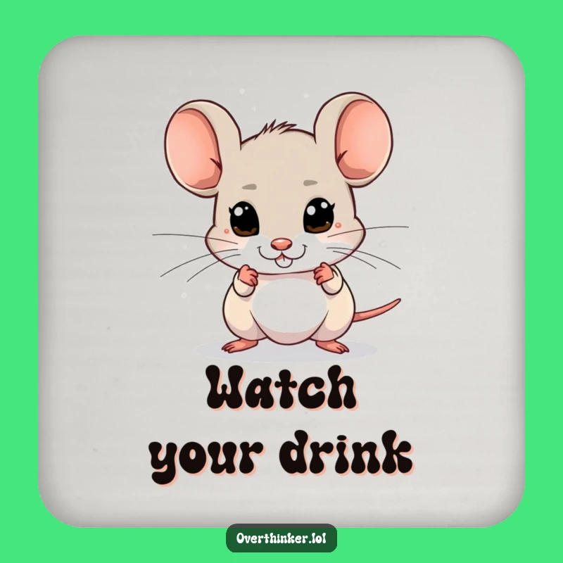 Funny Mouse Danger Coaster: Protect Your Surfaces with Hilarious Alertness!