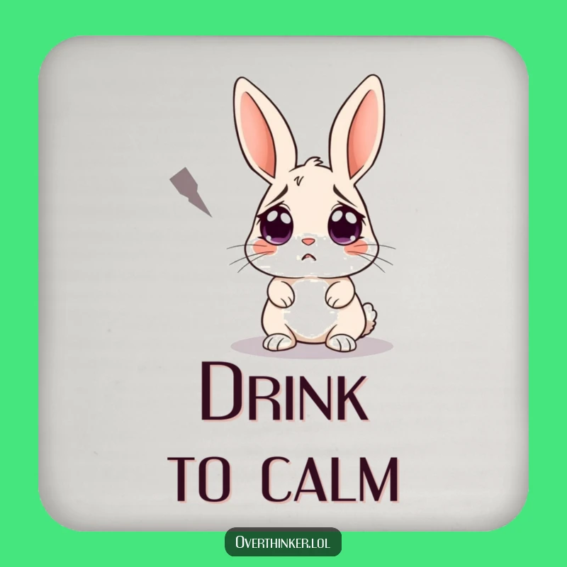 Funny Rabbit Shadow Coaster: Worried Bunny's Drink Guard, Novelty Bar Gift