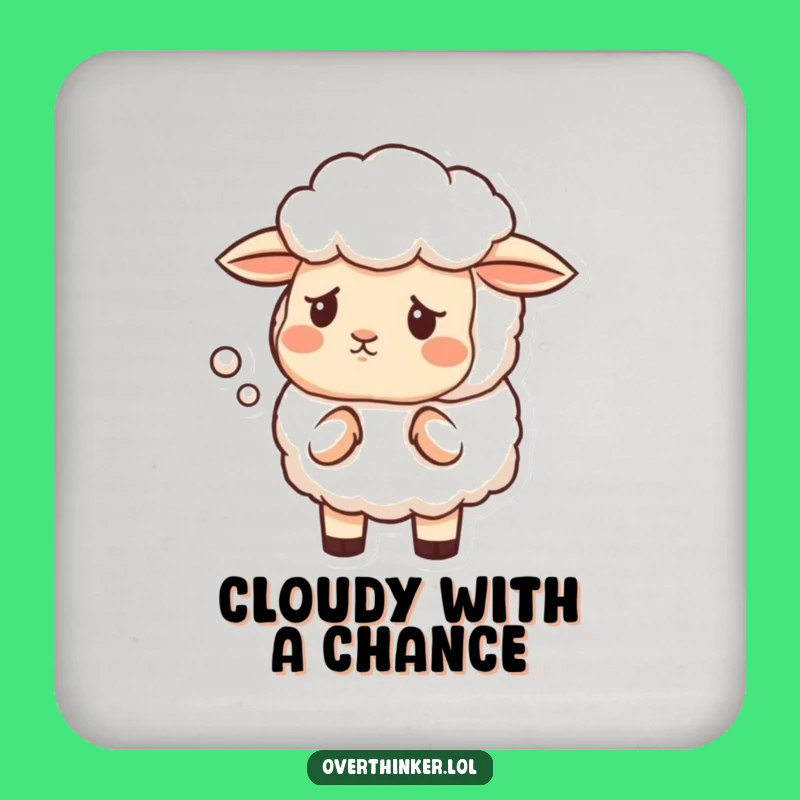 Funny Sheep Cloud Coaster: Rest Your Drinks on Puzzled Thoughts!
