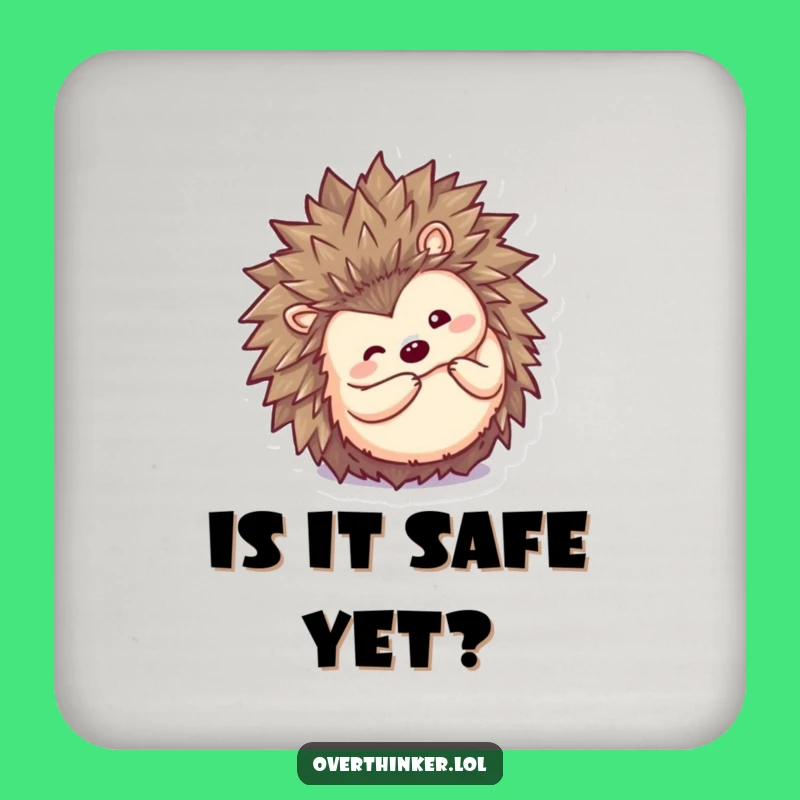 Funny Kawaii Hedgehog Coaster: Quick Peek Protection, Perfect Quirky Gift