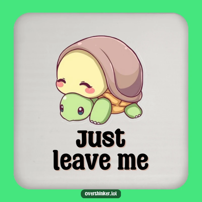 Funny Turtle Shell Coaster - Protect Surfaces with Introvert Humor for a Funny Gift